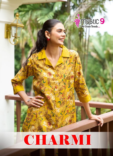 Charmi Vol 1 by Mystic 9 Vertican Printed Princess Cut Co Ord Set Suppliers In India
