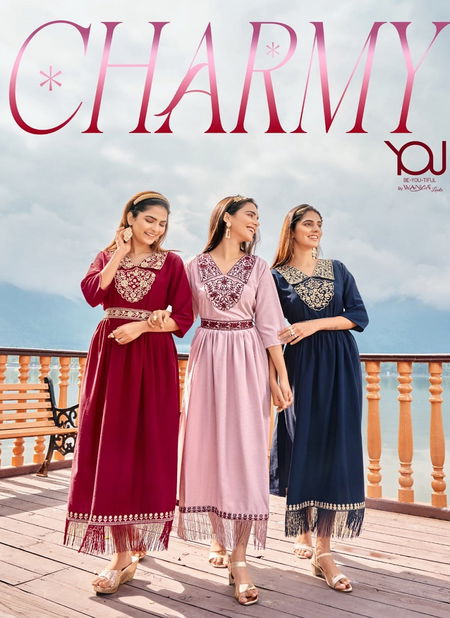 Charmy By Wanna Rayon Designer Party Wear Kurtis Catalog Catalog