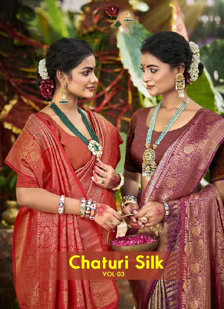 Chaturi Silk Vol 3 by Bunawat Dharmavaram Wedding Wear Saree Wholesalers In Surat
