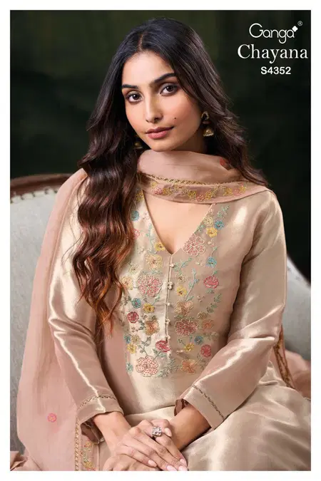 Chayana 4352 By Ganga Bemberg Silk Designer Salwar Suits Wholesale Online