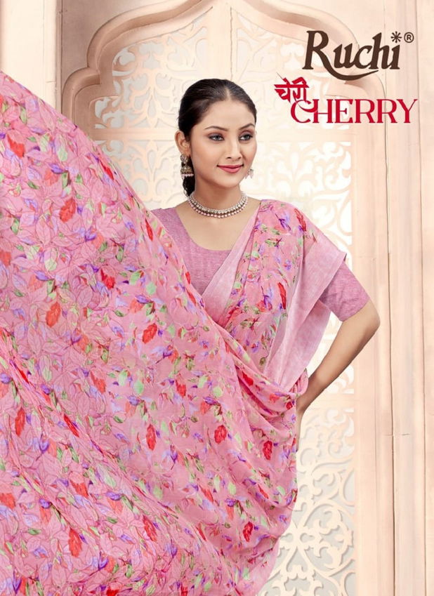 Cherry 44 By Ruchi Chiffon Printed Daily Wear Sarees Wholesale In India