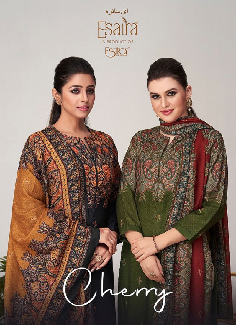 Cherry Esta Esaira Printed Pashmina Dress Material Catalog