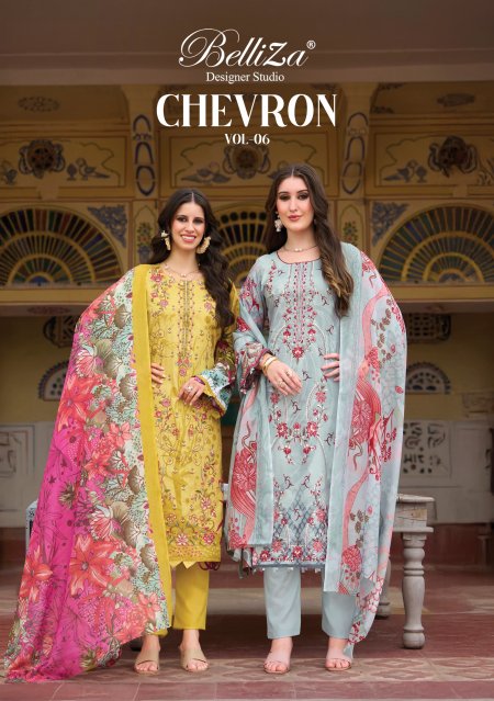 Chevron Vol 6 By Belliza Cotton Printed Dress Material
