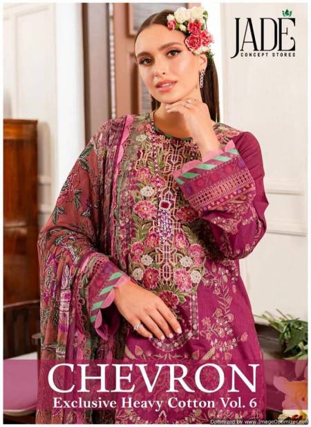 Chevron Vol 6 By Jade Pure Lawn Cotton Pakistani Dress Material Wholesalers In Delhi Catalog
