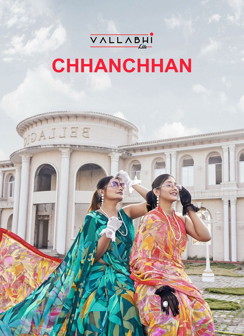 Chhanchhan By Vallabhi Georgette Abstract Printed Saree Wholesale In India