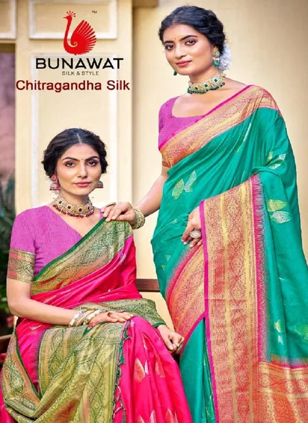 Chitragandha Silk By Bunawat Silk Wedding Wear Sarees Online Wholesale  Catalog