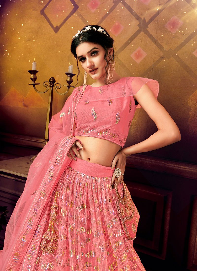 Choose And Pick 1 Latest Designer Soft Net Heavy Zari Tread Work Festive Wear Lehenga Collection
