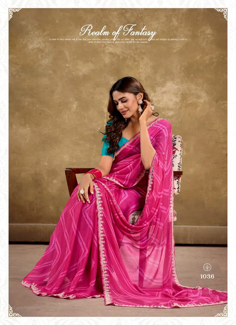 Chunari Vol 2 By Stavan Chiffon Embroidered Saree Exporters In India Catalog