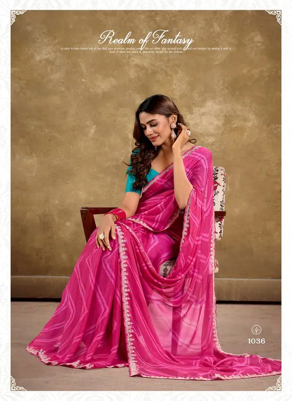 Chunari Vol 2 By Stavan Chiffon Embroidered Saree Exporters In India