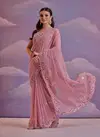 Cipla By Fashion Berry Georgette Printed Party Wear Online Sarees Wholesale