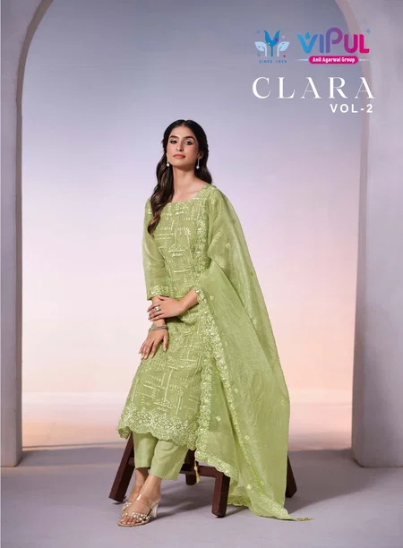 Clara Vol 2 By Vipul Dolomite Organza Designer Salwar Suits Wholesale Online