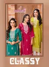 Classy By Aanchi Roman Silk Embroidery Straight Kurtis Exporters In India