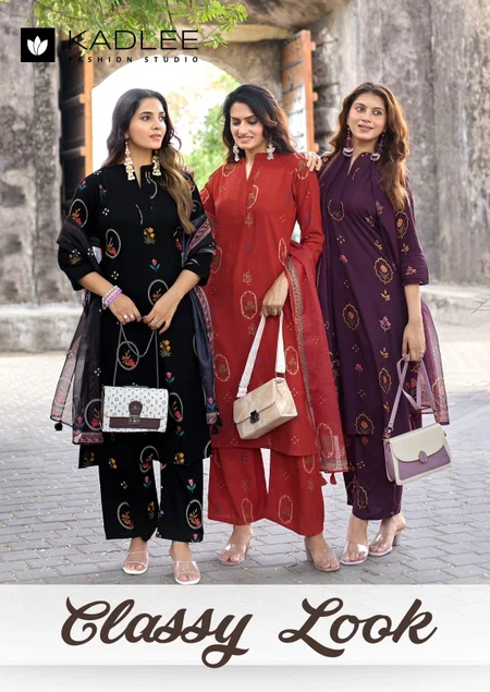 Classy Look By Kadlee Rayon Printed Kurti With Bottom Dupatta
