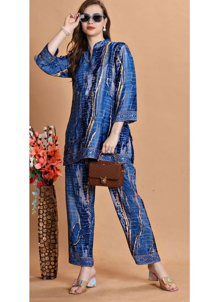 Co Ord Set Vol 7 By Jisha Printed Polyester Silk Kaftan Cord Set Islamic Kaftan Suppliers In India Catalog