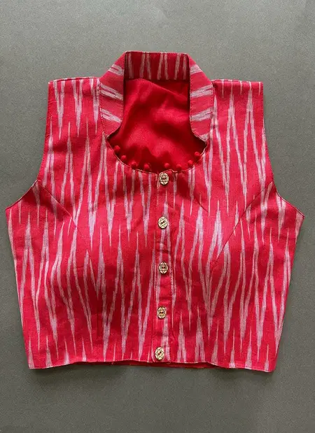Collar By Ruhi Pure Ikkat Cotton Blouse Wholesale Market In Surat