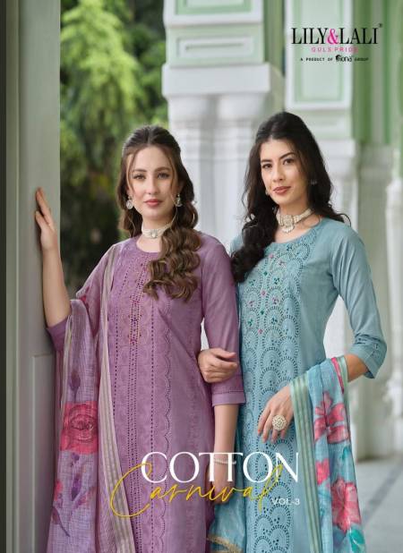 Cotton Carnival 3 By Lily And Lali schiffli Work Cambric Cotton Readymade Suits Wholesale Shop In Surat
 Catalog