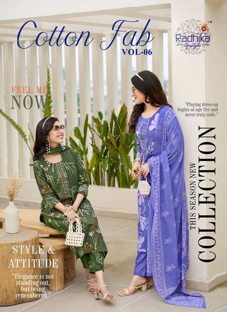 Cotton Fab Vol 6 By Radhika Cotton Surat Kurti With Bottom Dupatta Wholesale Market