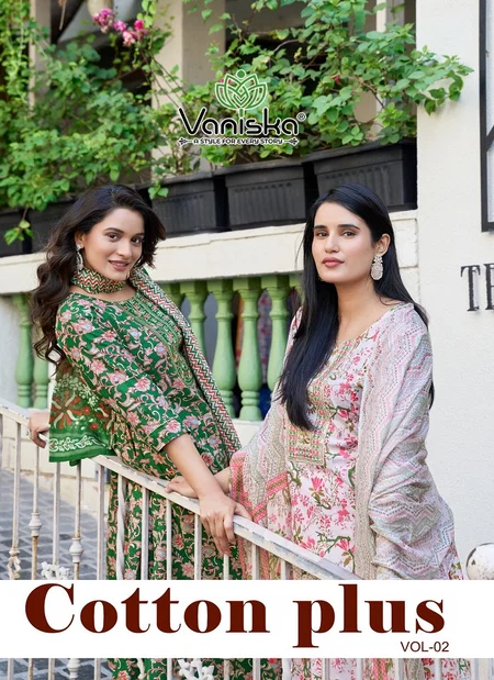 Cotton Plus Vol 2 By Vaniska Cotton Printed Kurti With Bottom Dupatta Suppliers In India