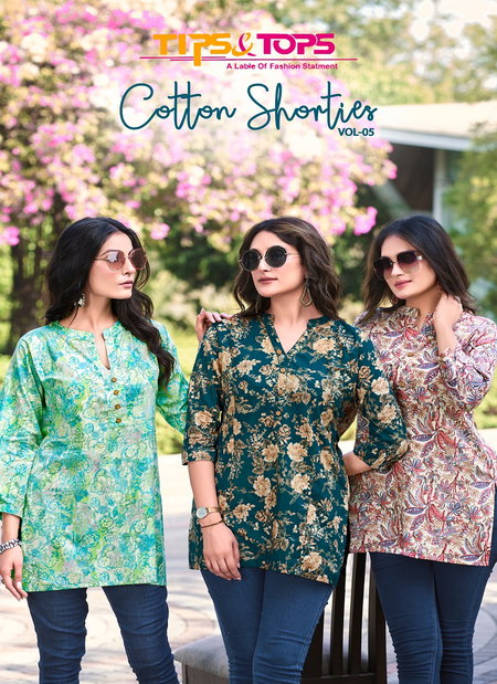 Cotton Shorties Vol 5 By Tips And Tops Cotton Printed Ladies Top Wholesale Price In Surat
