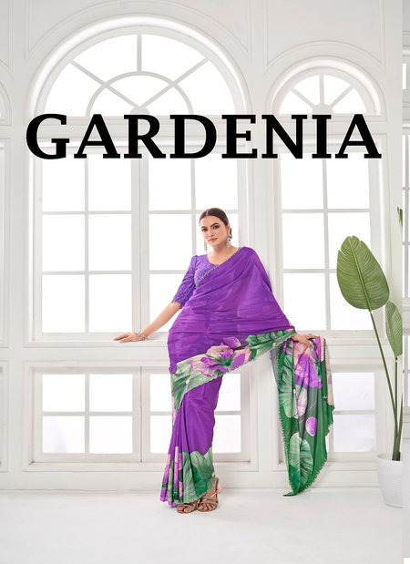Gardenia By Sanjana Digital Silk Crape Saree Exporters In India