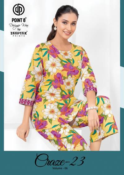 Craze 23 Vol 6 by Deeptex Pure Cotton Printed Co Ord Set at Wholesale Price