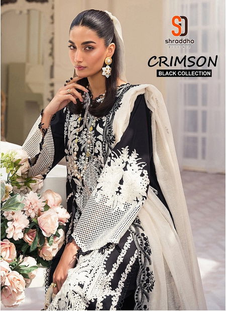 Crimson Black By Shraddha Cotton Embroidery Pakistani Suit Wholesale Shop In Surat
 Catalog