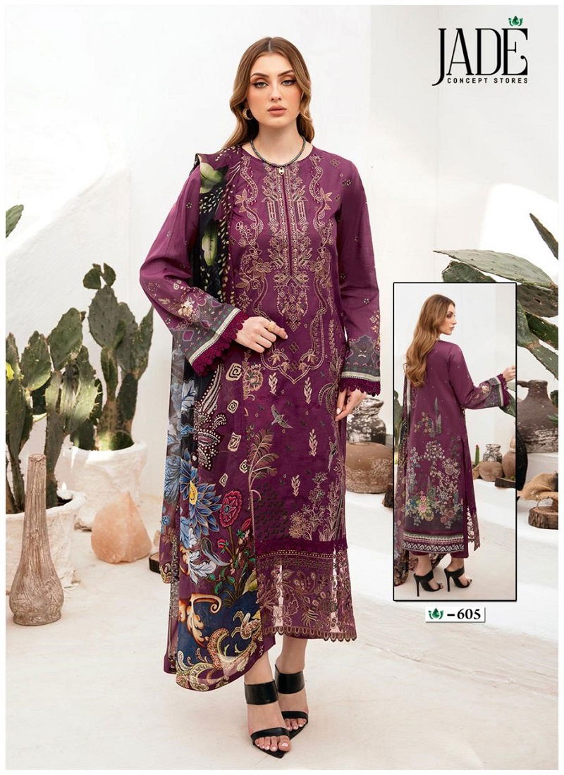 Crimson Vol 6 By Jade Heavy Lawn Karachi Cotton Dress Material Suppliers In India
 Catalog