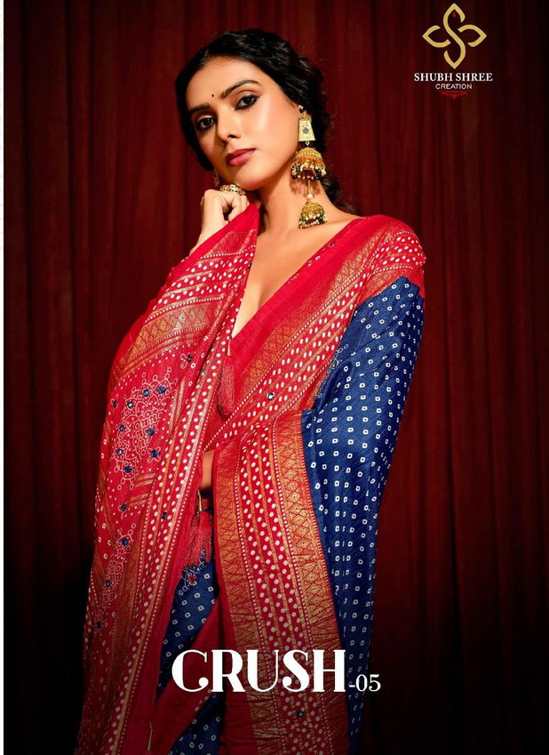 Crush 5 By Shubh Shree Tusser Silk Sarees Wholesale Market In Surat