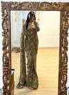 DAC Meraki Green Floral Printed Fox Georgette Silk Readymade Saree Online Wholesale