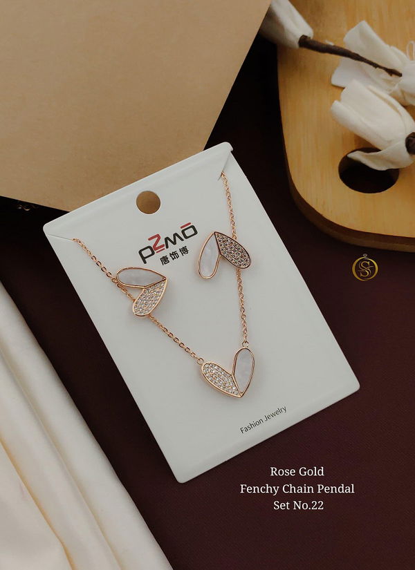 Daily Wear Rose Gold Fancy Chain Pendal 6 Wholesale Price In Surat
