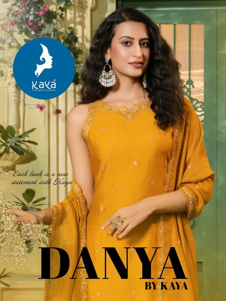 Danya By Kaya Mul Roman Silk Online Kurti With Bottom Dupatta Wholesale