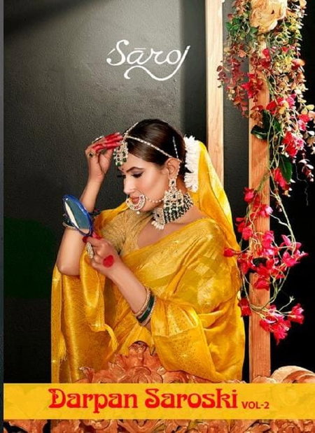 Darpan Saroski Vol 2 By Saroj Organza Designer Sarees Wholesale Market In Surat
