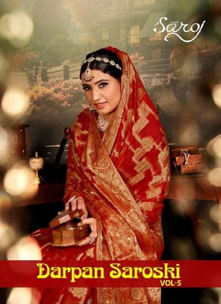 Darpan Saroski Vol 5 By Saroj Designer Organza Sarees Wholesale Price In Surat
