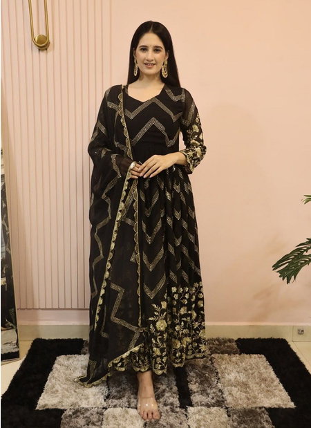 DC G38 Embroidery Georgette Party Wear Gown With Dupatta Wholesale Price In Surat
