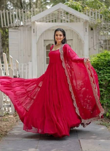 DC G38 Georgette Full Sleeve Gown With Dupatta Wholesale Price In Surat
