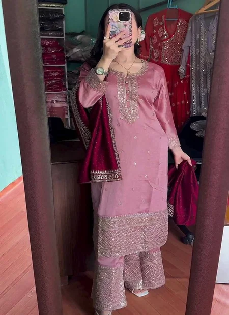 DC G76 Pure Chinon Embroidery Kurti With Bottom Dupatta Wholesale Shop in Surat