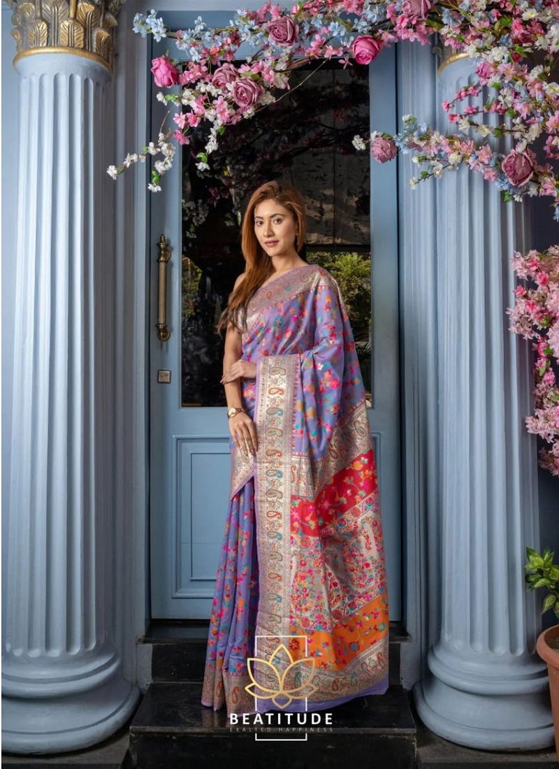 DDF 120 Kashmiri Weaving Designer Sarees Catalog
