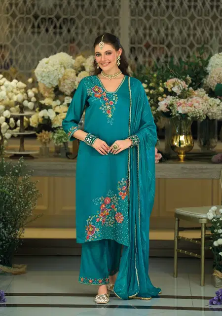 Dedaar By Lily And Lali Viscose Silk Kurti With Bottom Dupatta Wholesalers In Surat