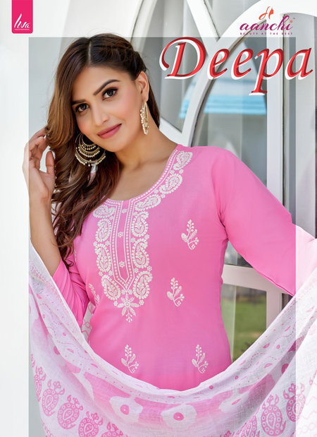 Deepa By Aanchi Liva Rayon Designer Kurti With Bottom Dupatta Wholesale Shop In Surat