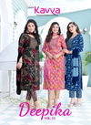 Deepika Vol 12 By Kavya Straight Cut Embroidery Kurti With Bottom Dupatta Wholesale Market
