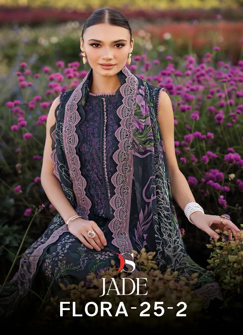 Deepsy Jade Flora 25 Vol 2 Cotton Dupatta Pakistani Suit Surat Wholesale Market Catalog