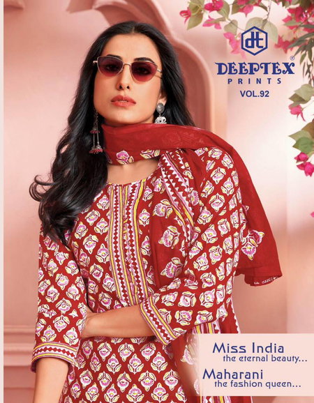 Miss India Vol 92 By Deeptex Cotton Printed Dress Material Exporters In India