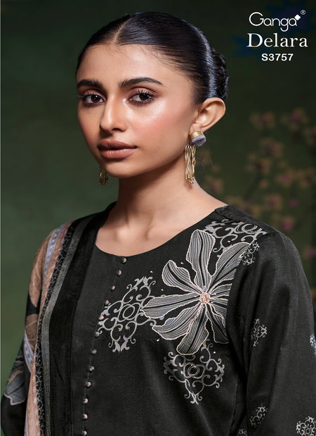 Delara 3757 By Ganga Cotton Satin Designer Salwar Kameez Wholesale Price In Surat
