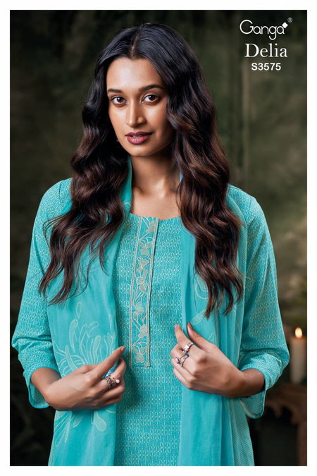 Delia By Ganga Cotton Printed Embroidered Salwar Suit Wholesale Price In Surat