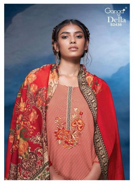 Della 2438 By Ganga Heavy Premium Cotton Dress Material Wholesalers In Delhi Catalog