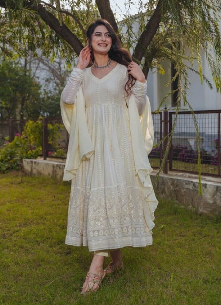 Designer Chikankari Anarkali Readymade Suits Wholesale Market In Surat With Price