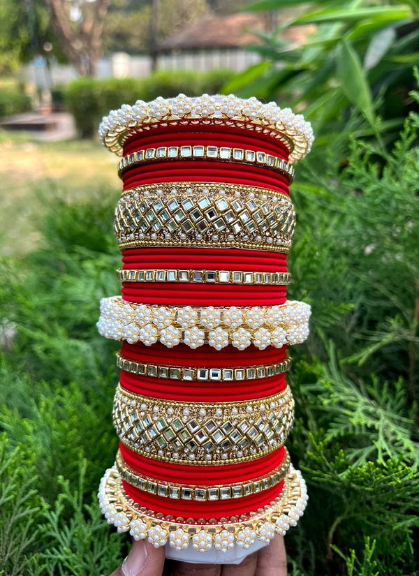 Designer Chudla Kada With Kundan Bangles Set 2 Wholesale Shop In Surat
