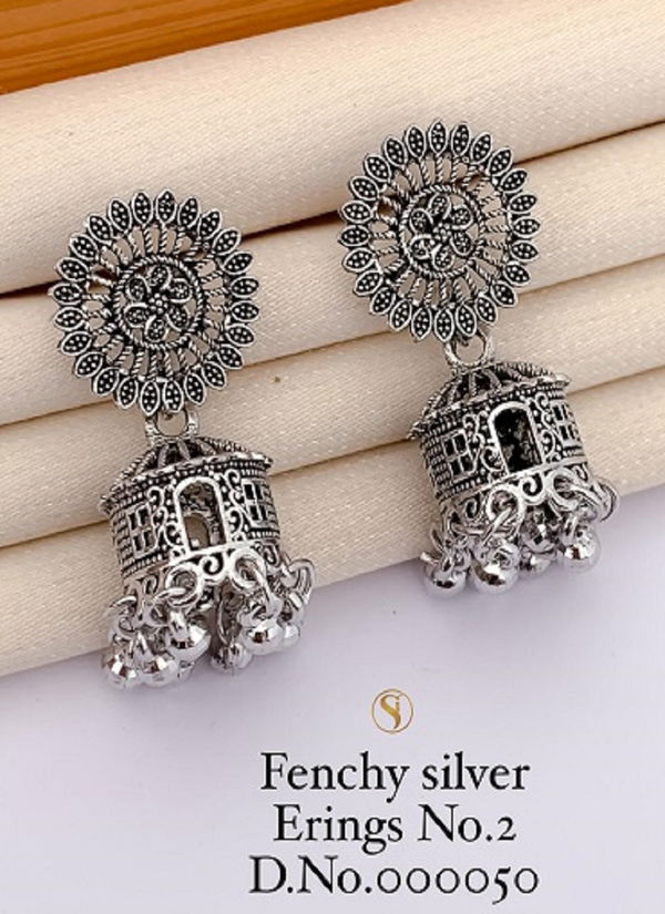 Designer Fancy Navaratri Special Silver Earrings 4 Wholesale Online
