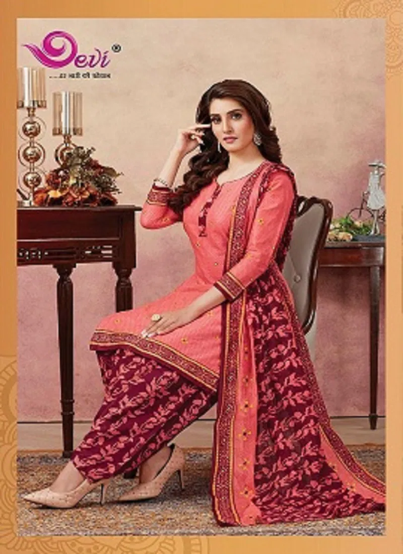 Devi Khushi Latest Printed Patiala Regular Wear Pure Cotton Readymade Collection
