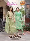 Devika Vol 5 By Kashida Capsule Foil Printed Naira Cut Kurti With Bottom Dupatta Wholesale Online